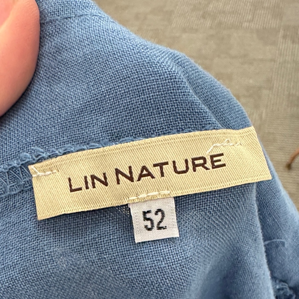 Lin Nature 100% Linen Blue Lagenlook Dress, size L - Picture 3 of 6